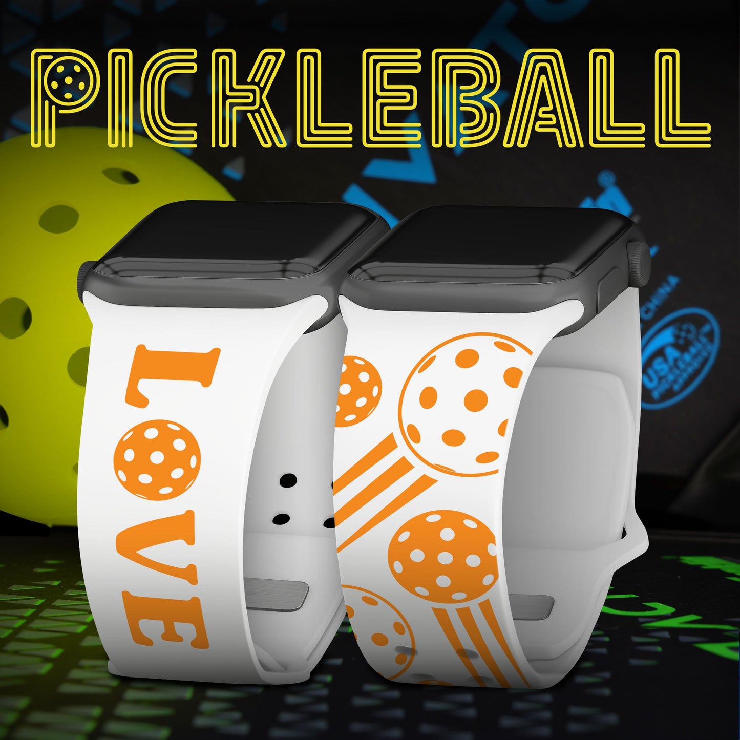 Pickleball Brights HD Apple Watch Band