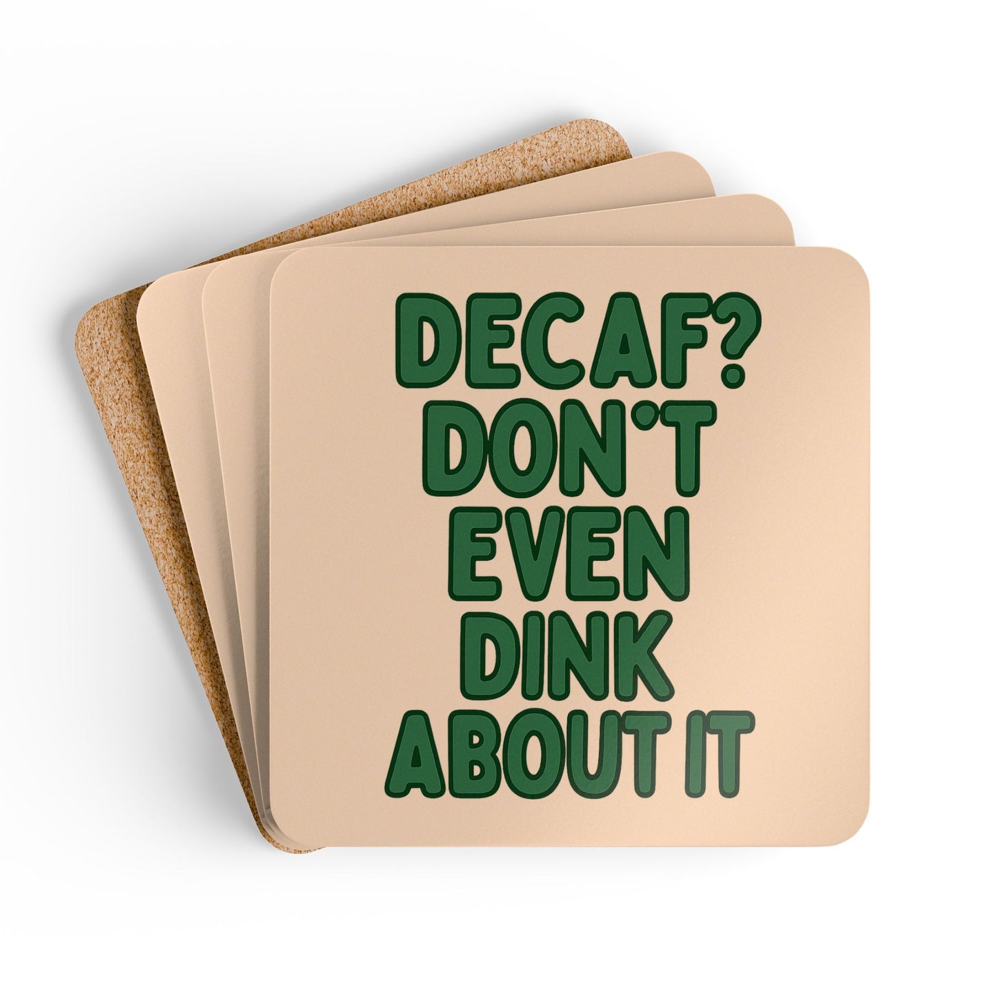 "Don't Even Dink About It" Pickleball Coaster Set