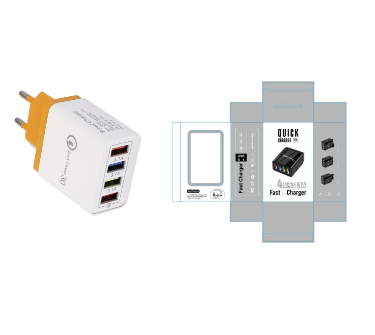 מטען USB מהיר טעינה 3.0 4 מתאם טלפון לטאבלט מטען קיר נייד מטען מהיר
