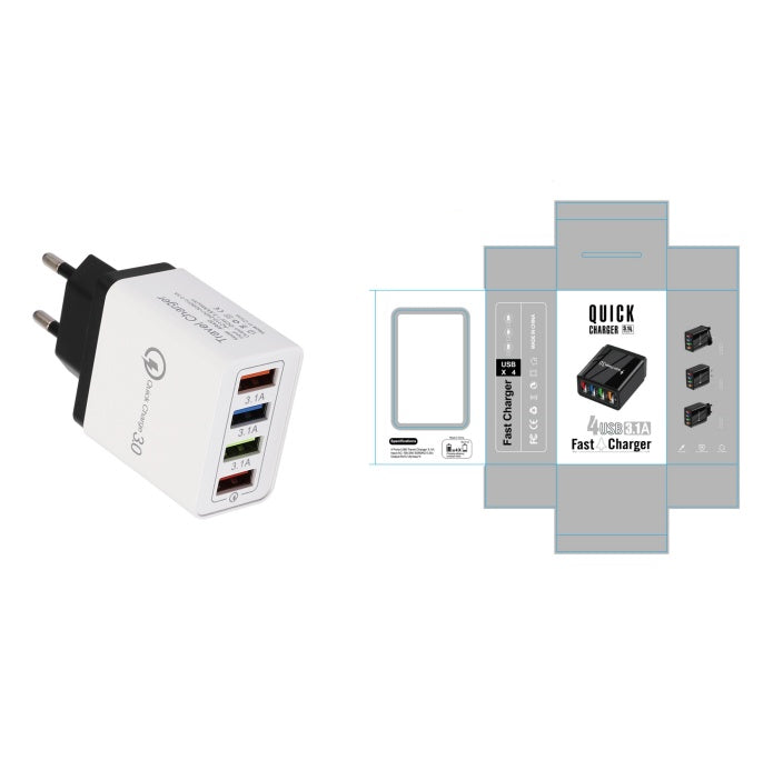 מטען USB מהיר טעינה 3.0 4 מתאם טלפון לטאבלט מטען קיר נייד מטען מהיר