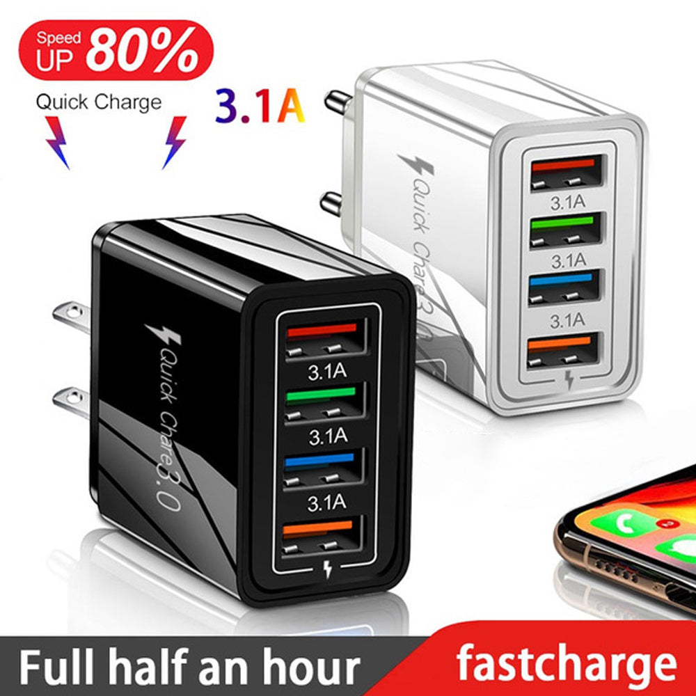 מטען USB מהיר טעינה 3.0 4 מתאם טלפון לטאבלט מטען קיר נייד מטען מהיר