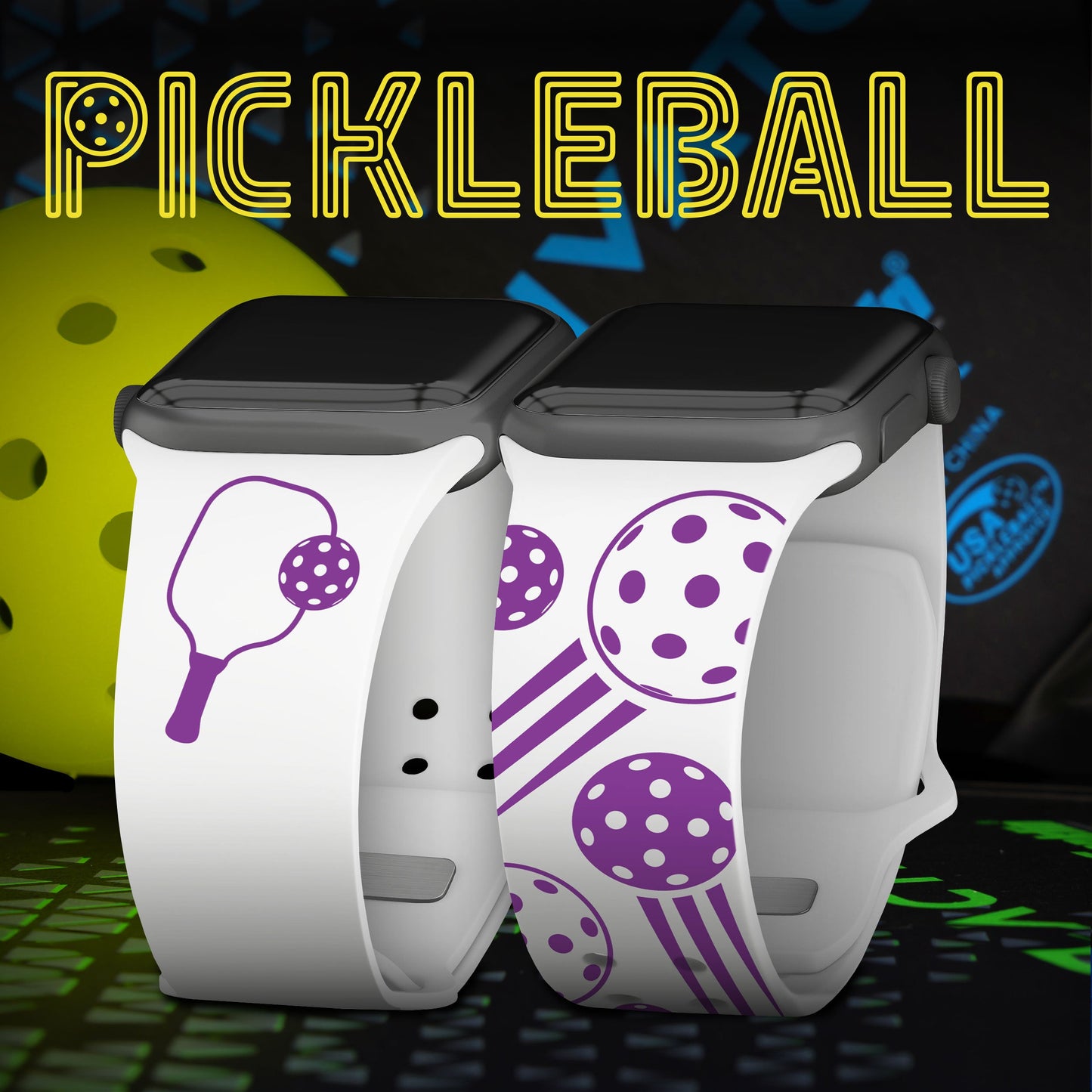 Pickleball Brights HD Apple Watch Band