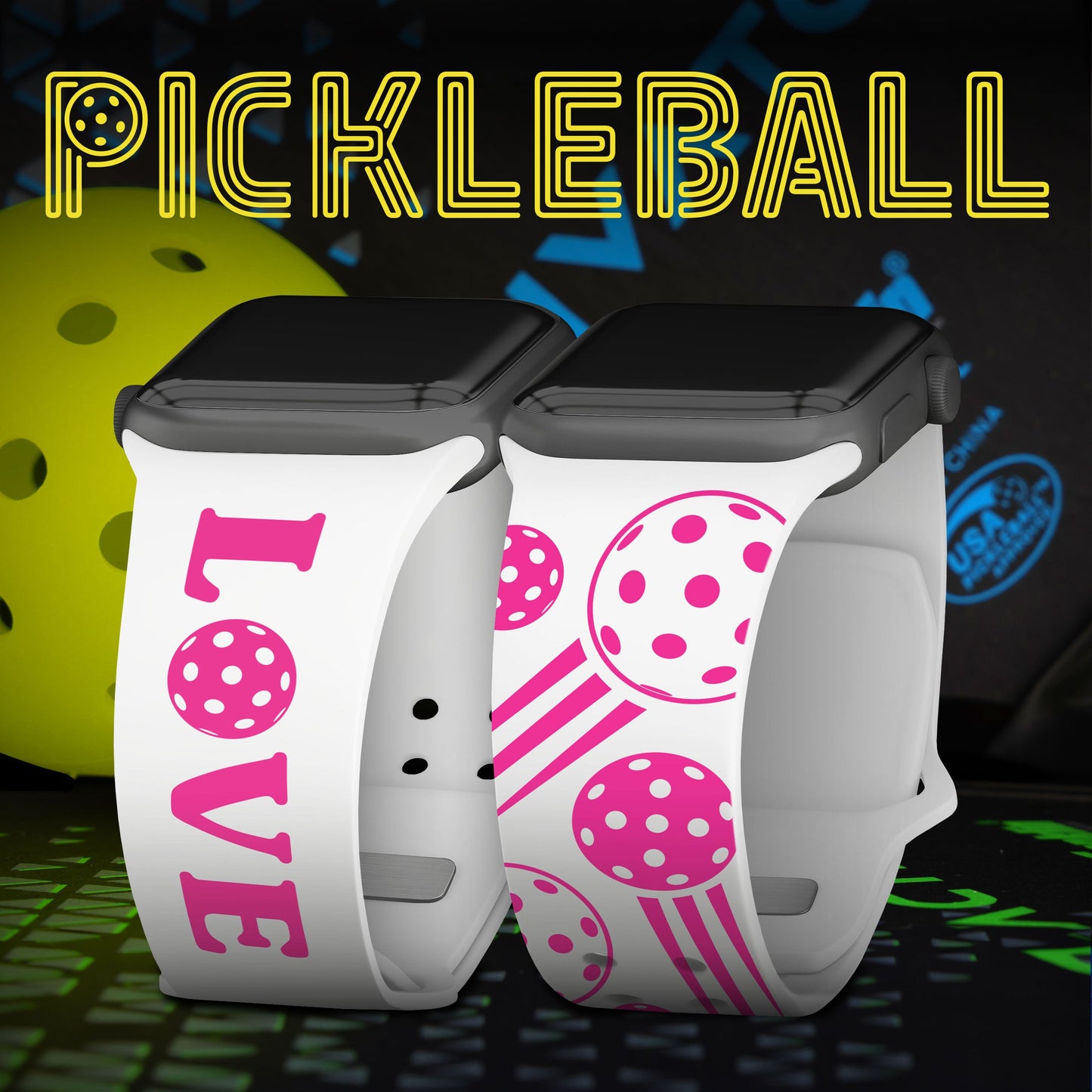 Pickleball Brights HD Apple Watch Band