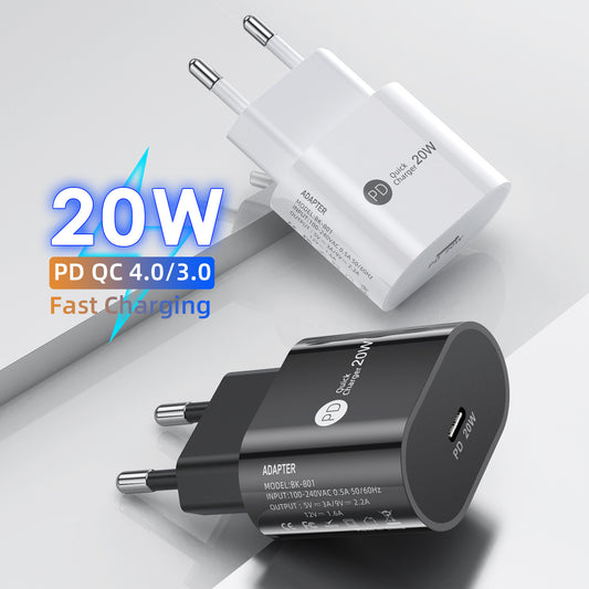 מטען לטלפון נייד PD20W 9V-2.2A ממשק Type-C 20W ראש טעינה מהירה