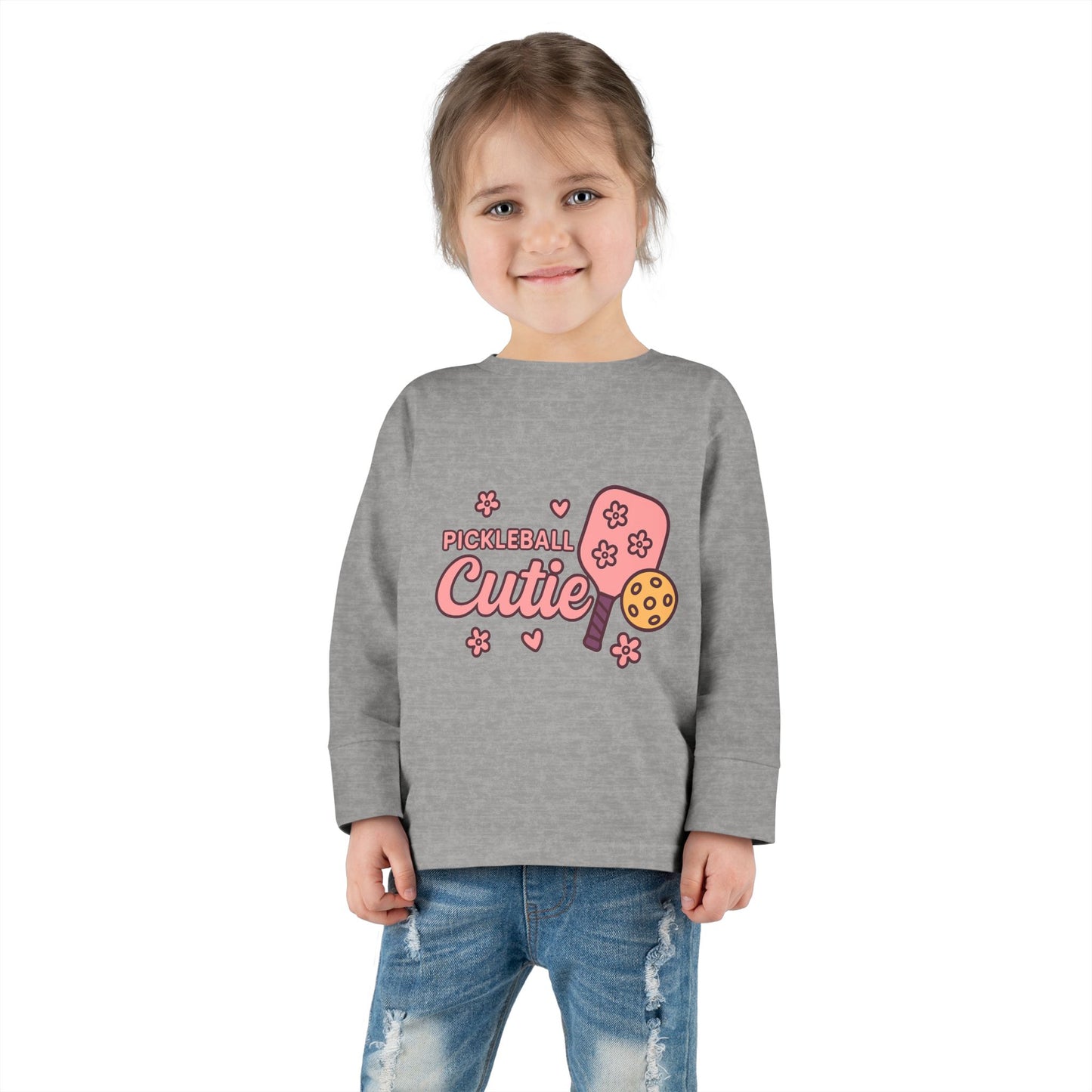 "Pickleball Cutie" Toddler Long Sleeve Tee