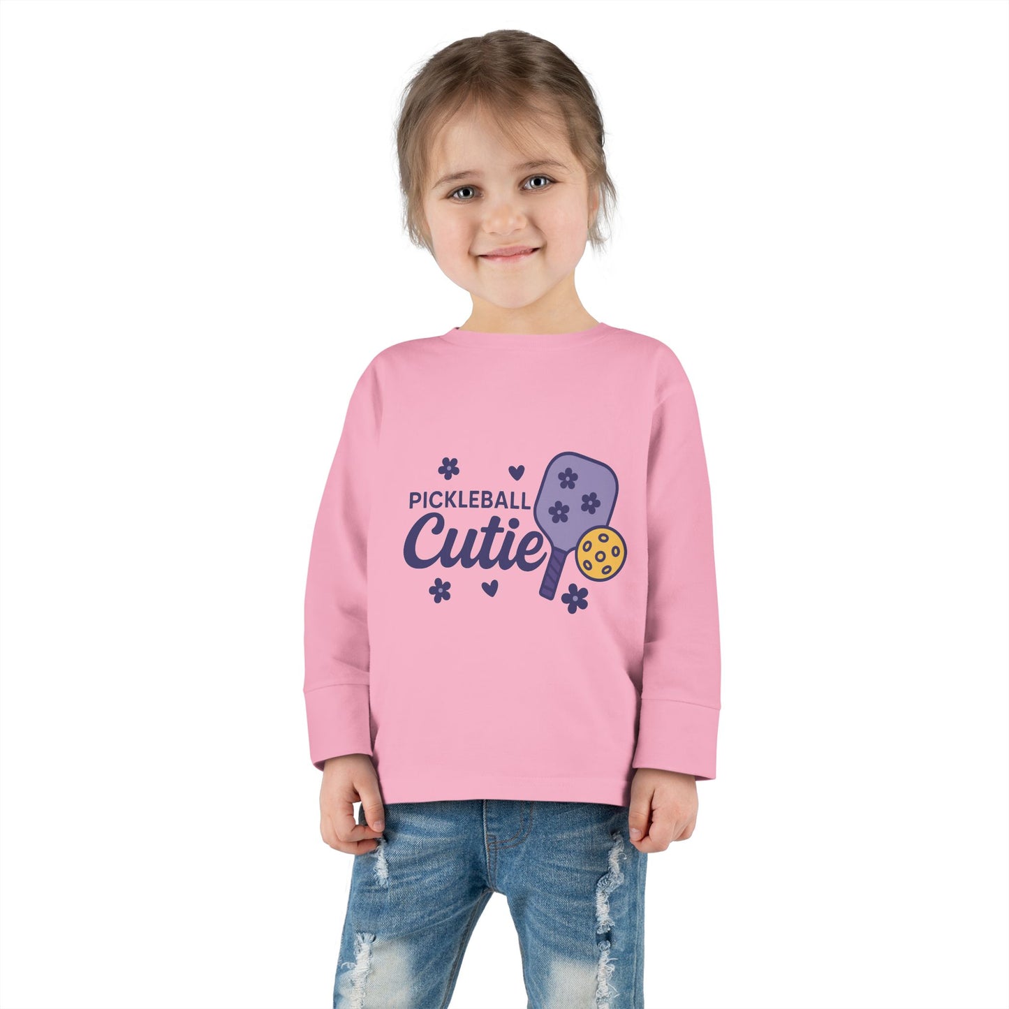 "Pickleball Cutie" Toddler Long Sleeve Tee