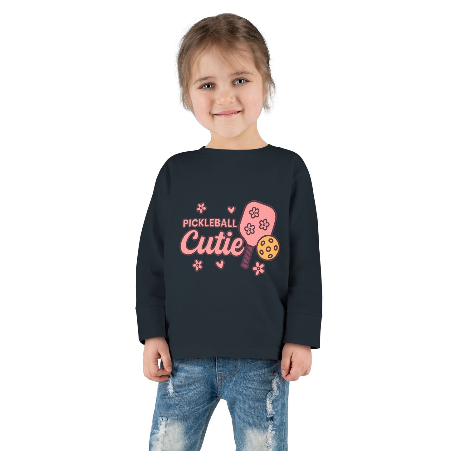 "Pickleball Cutie" Toddler Long Sleeve Tee