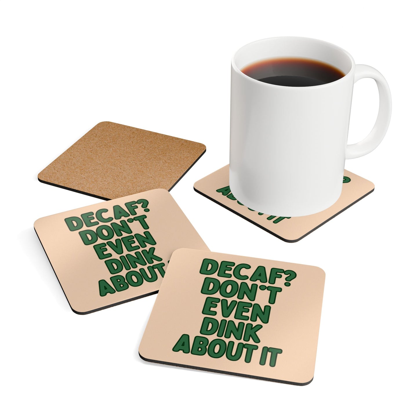 "Don't Even Dink About It" Pickleball Coaster Set