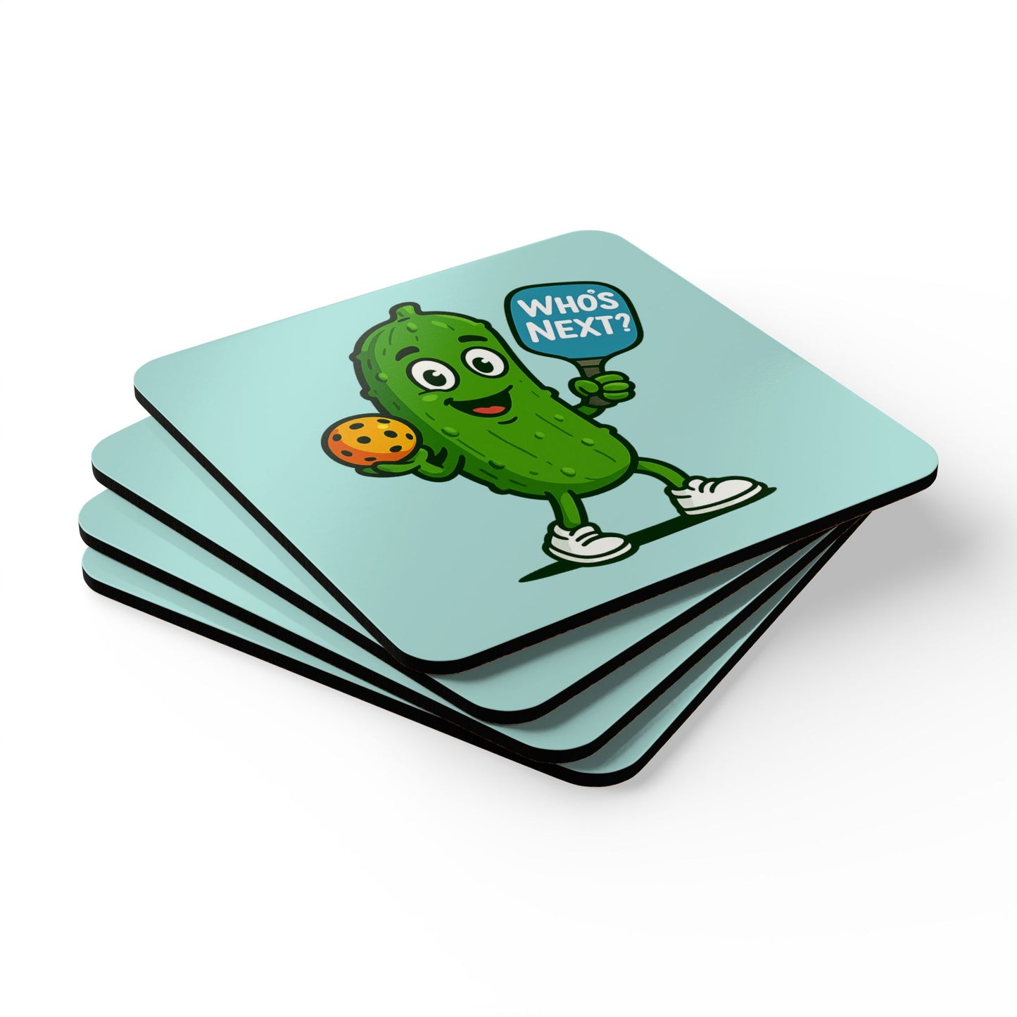 "Who's Next" Pickleball Coaster Set