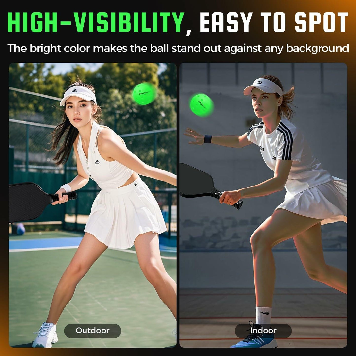 PickPeak Pickleball Balls USAPA Approved 4 or 12 Pack Outdoor P-40 Green